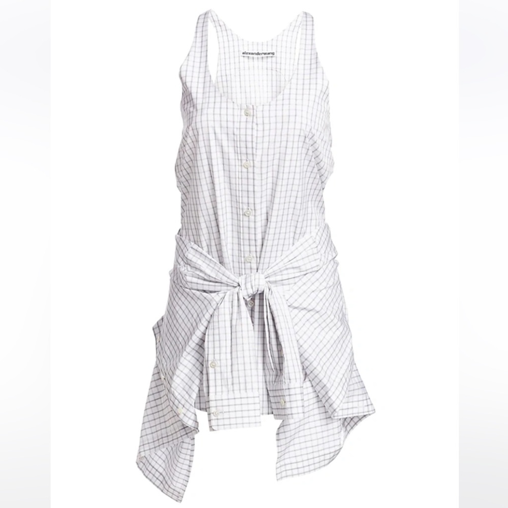 NWT Alexander Wang poplin tie waist romper